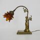 Table lamp, Art Nouveau style, female figure with removable head