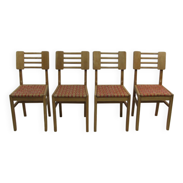 Chaises de salle à manger vintage x4 années 1950 par Pierre Cruège