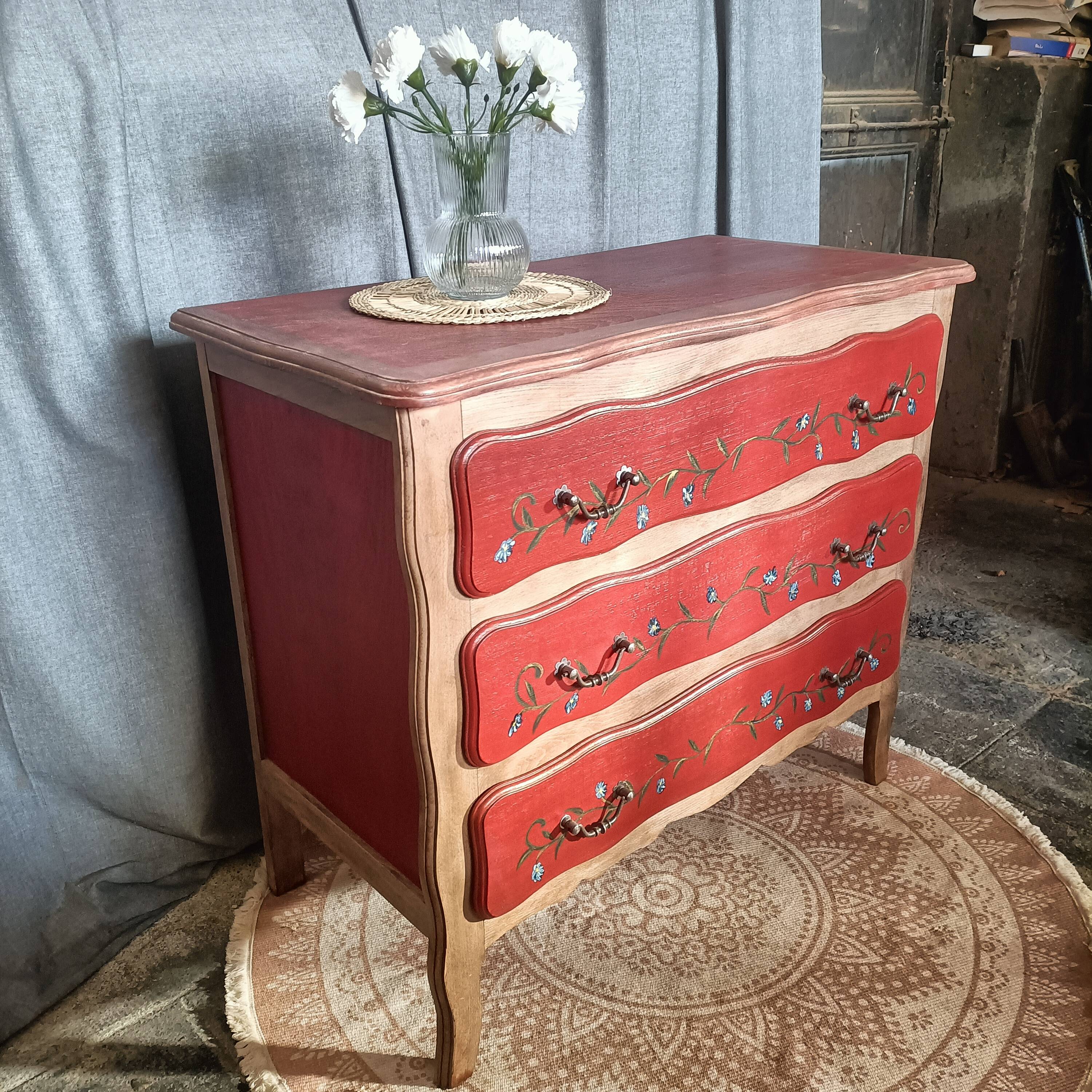 Hand painted chest of drawers