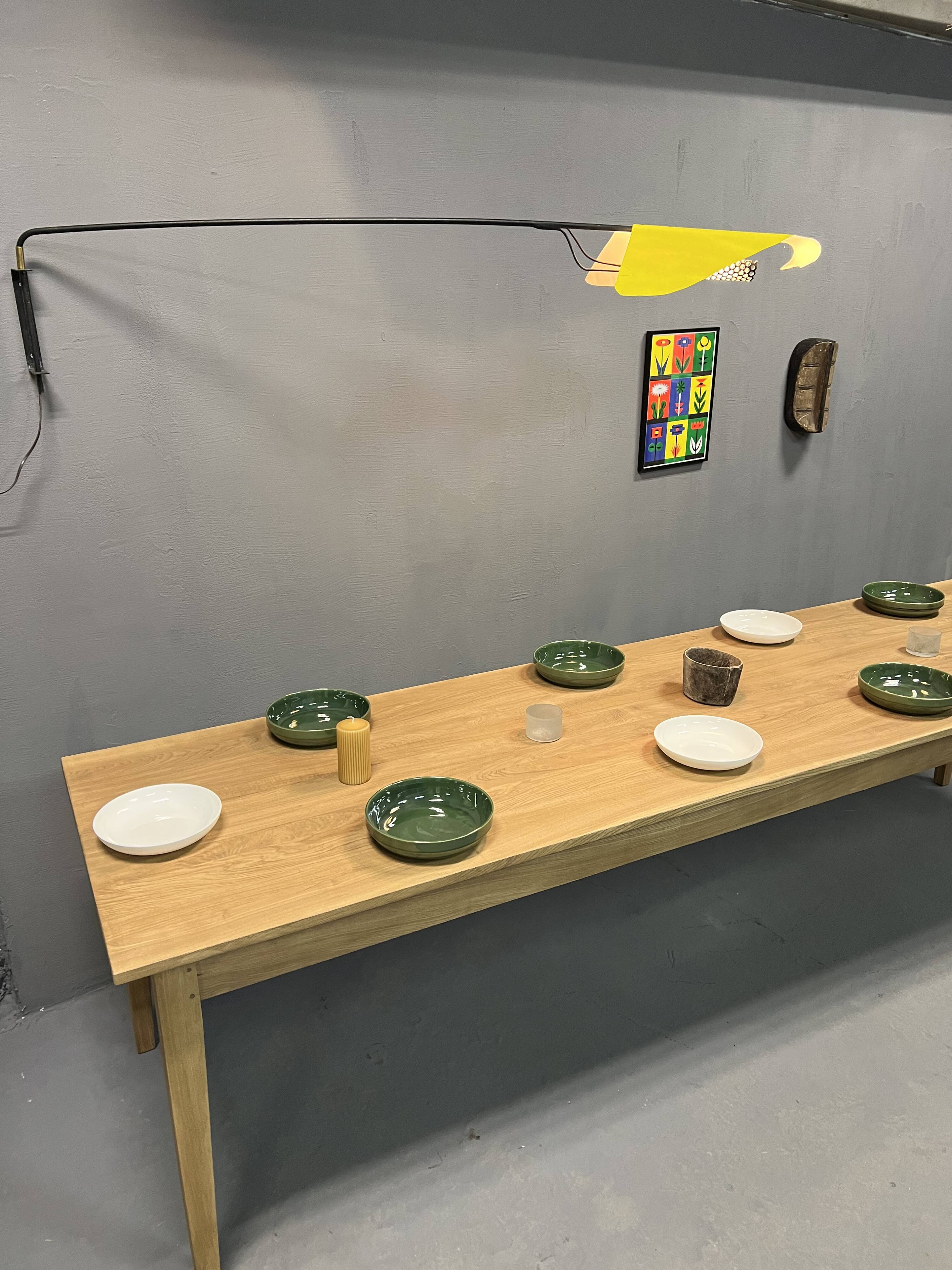 Farm table with tapered legs (300 cm x 90 cm)