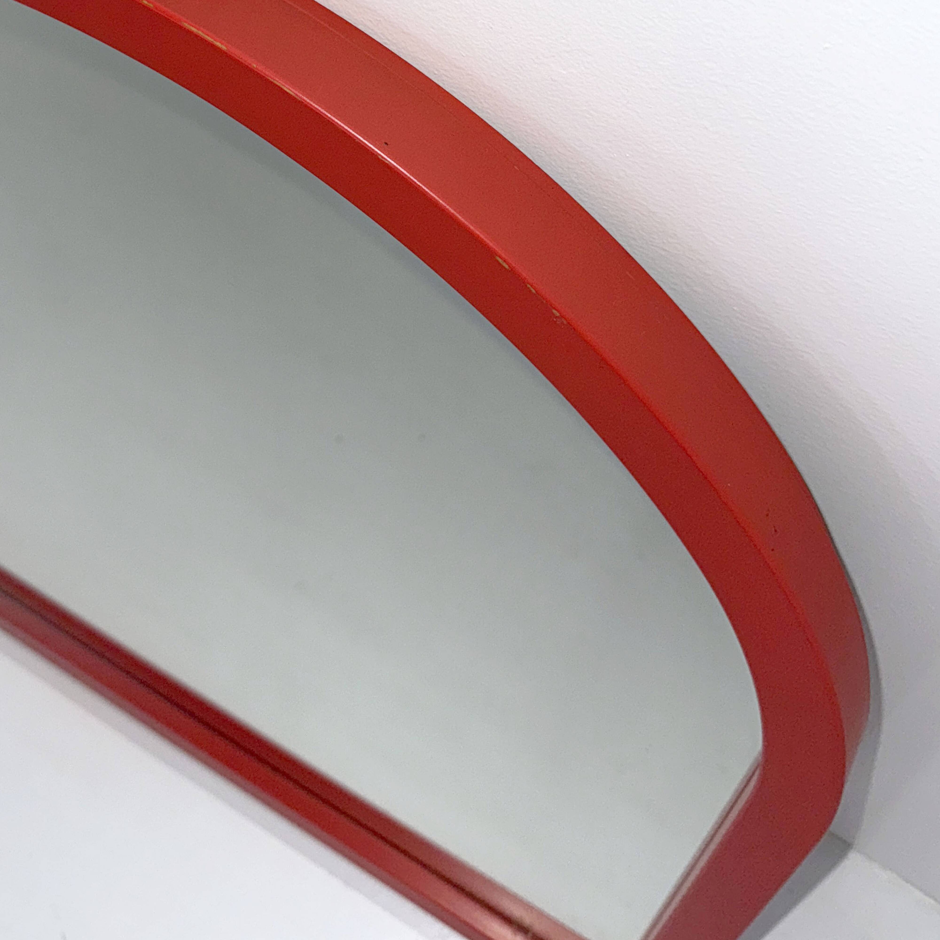 Model 4720 red mirror by Anna Castelli Ferrieri for Kartell 1980