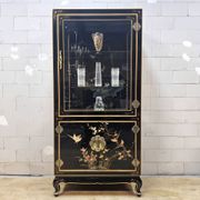 Vintage Chinese display cabinet with flowers and birds / Bohemian