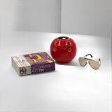 Vintage Red Ceramic Lamp Handcrafted in Italy, 1970s