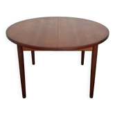 Table à manger ronde en teck avec rallonge, années 1960