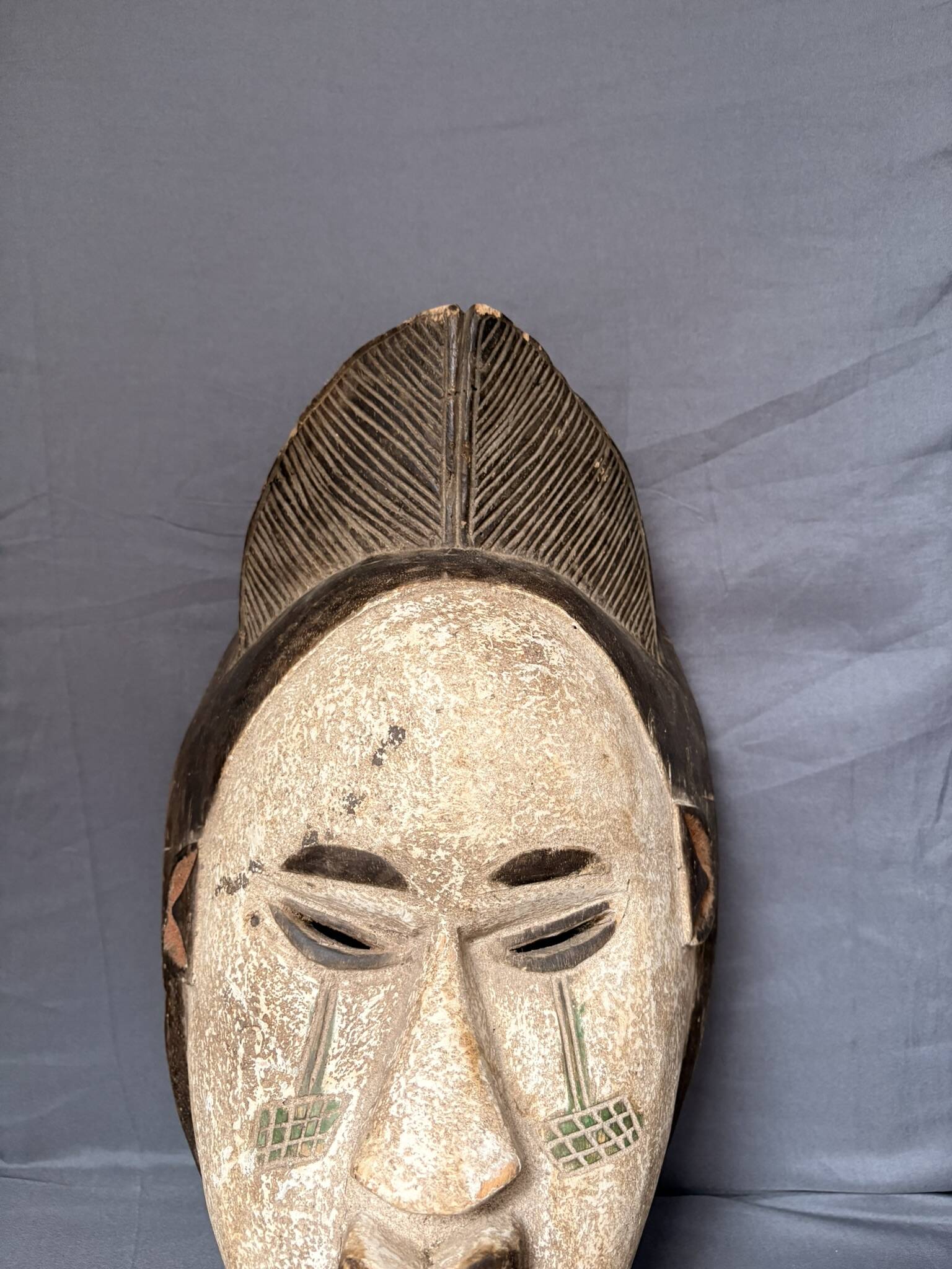 Ancient Tribal Wood Mask African Punu Maiden Mukudji Gabon