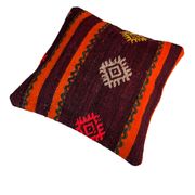 Vintage turkish kilim cushion cover , 40 x 40 cm