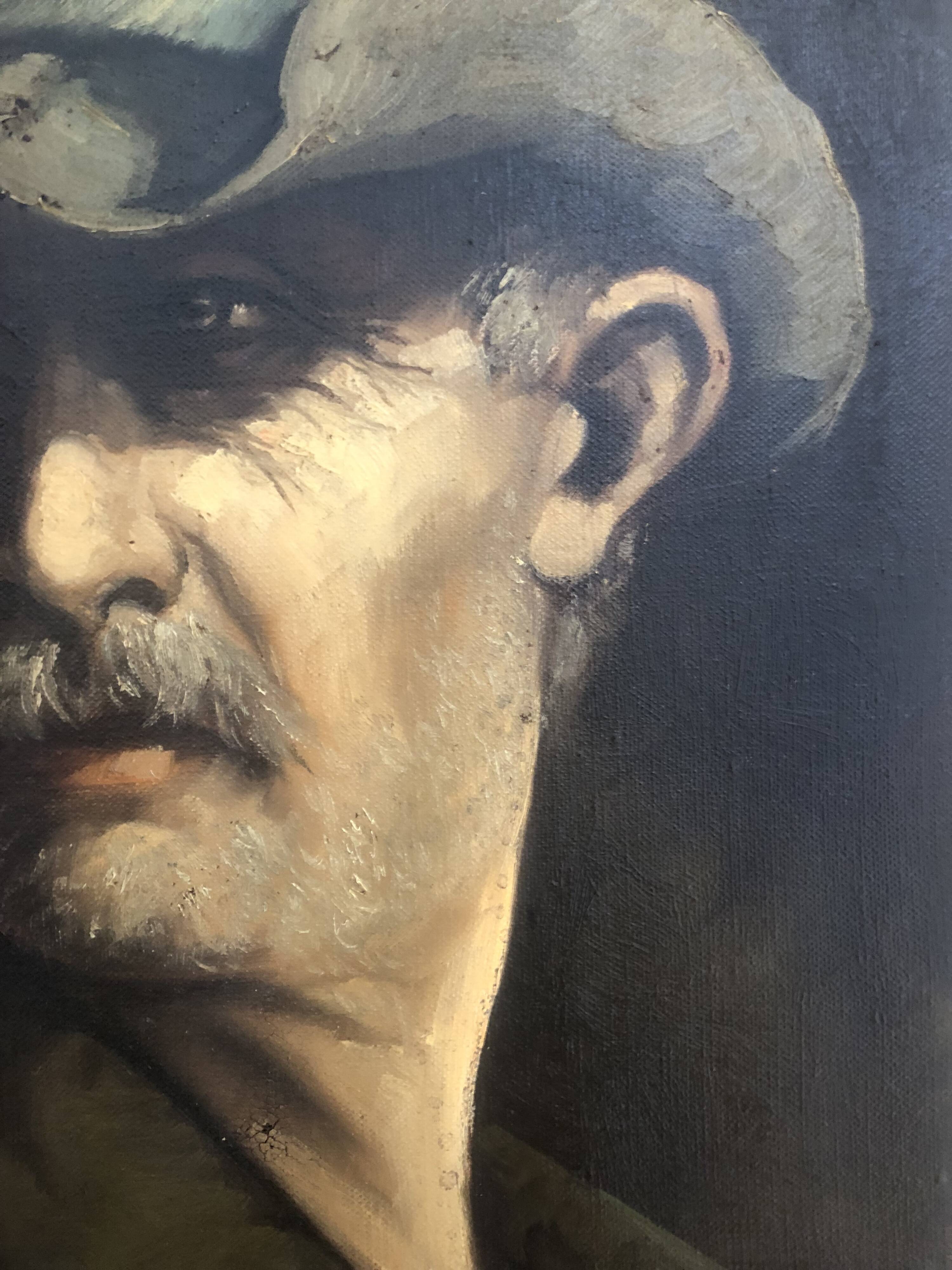 Portrait à l’huile d’homme âgé