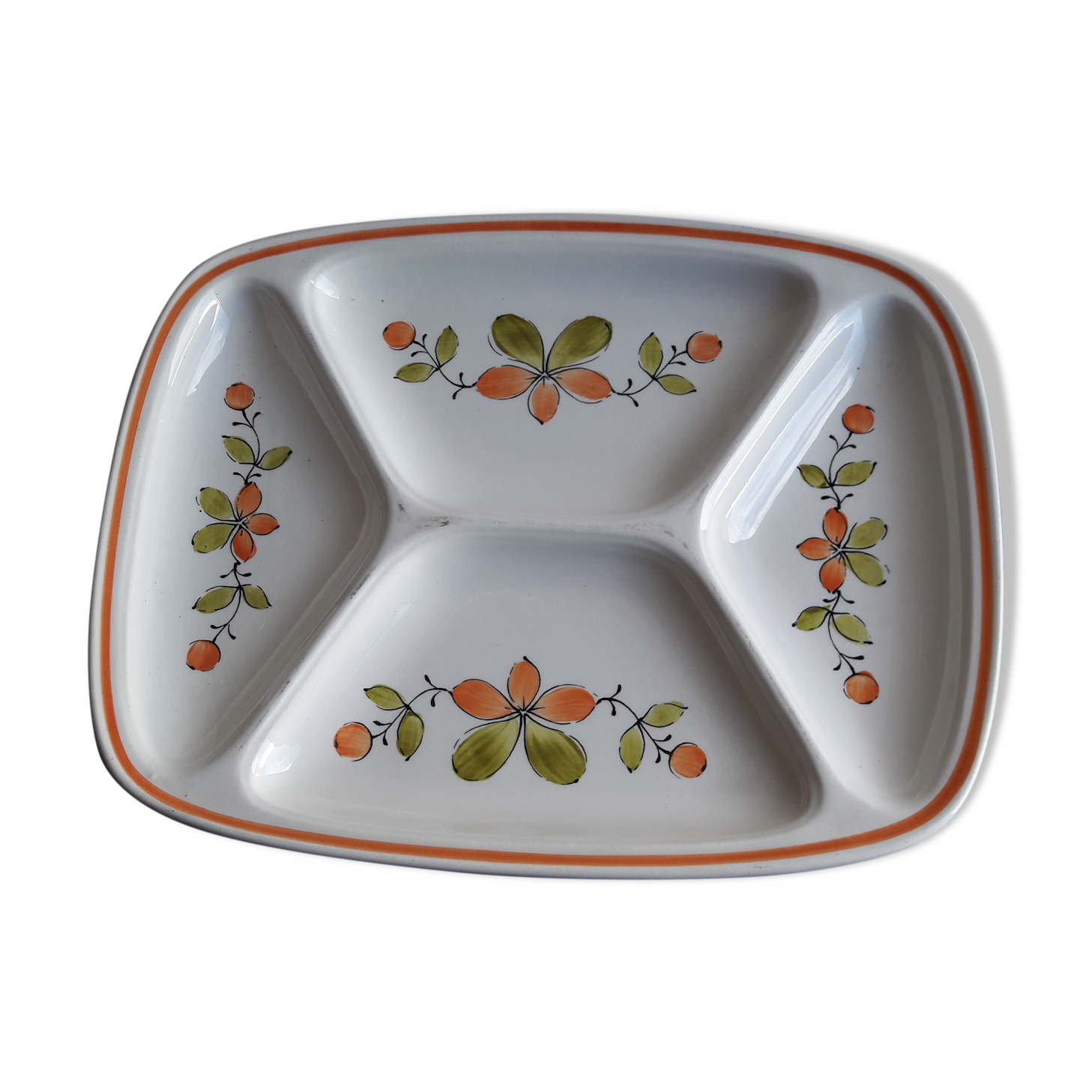 Gien model 4-compartment earthenware dish My kitchen 28.5 x 21 cm