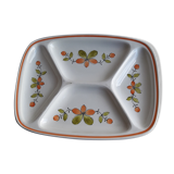 Plat à  4 compartiments en faïence de Gien modèle Ma cuisine  28,5 X 21 cm