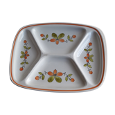 Plat à  4 compartiments en faïence de Gien modèle Ma cuisine  28,5 X 21 cm