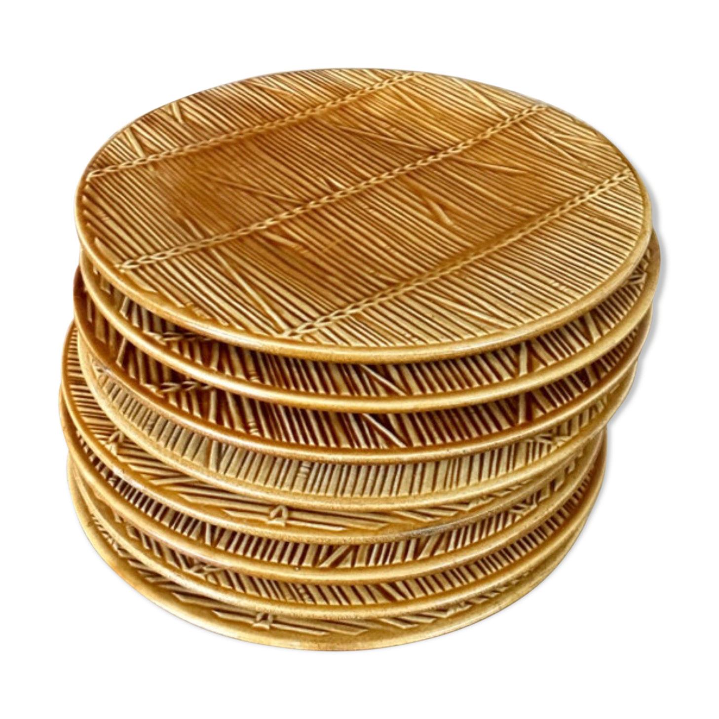 8 vintage Gien cheese plates france