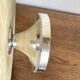 Silver-plated rotating platter and white marble pastry stand 1960 neoclassical