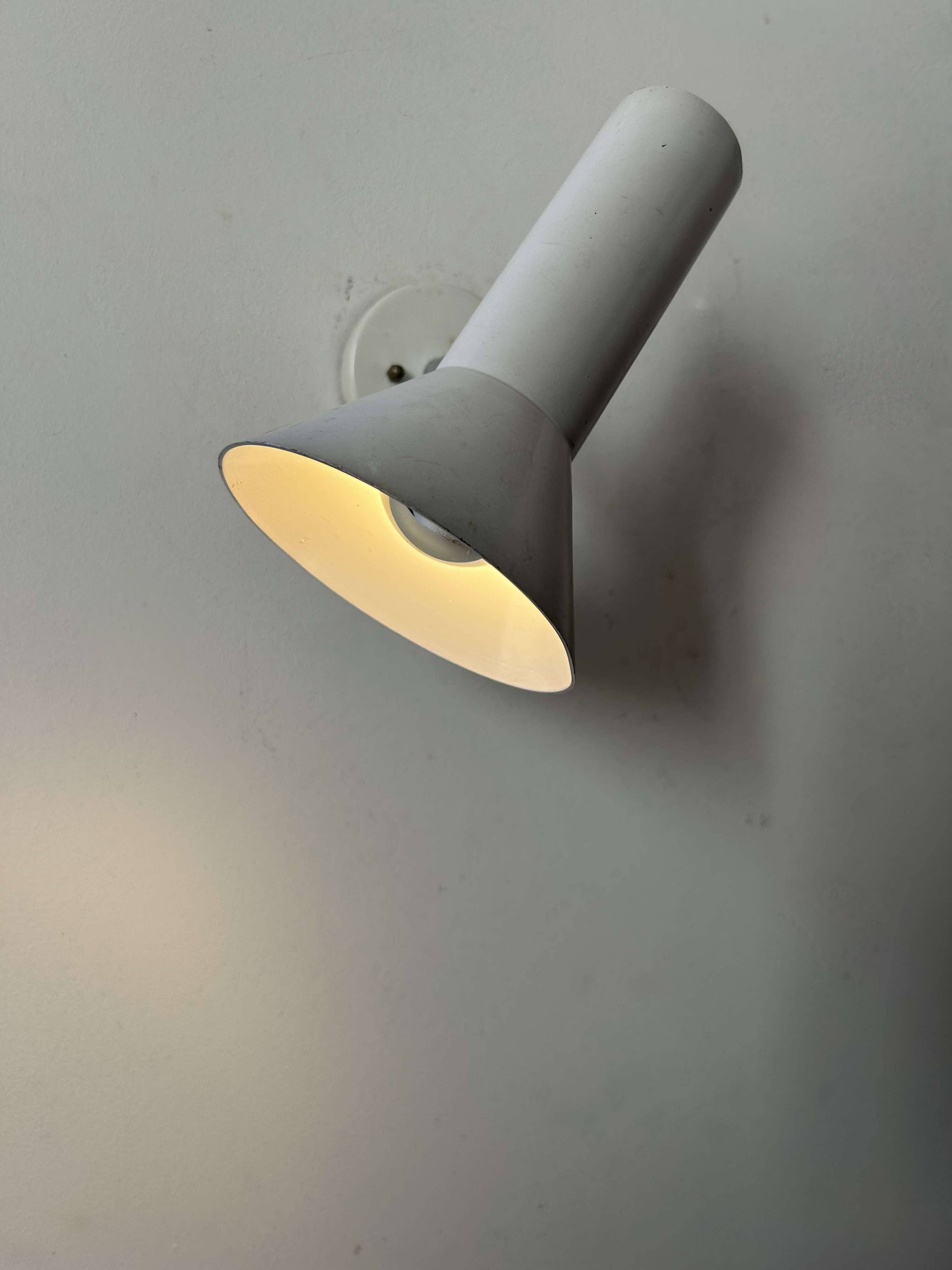 Vintage Raak adjustable wall lamp, chrome and white metal, Netherlands 1970