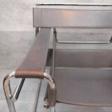 Marcel Breuer Wassily  grey leather B3 Chairs 1980s Italy