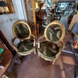 Paire de fauteuils en bois " doré "