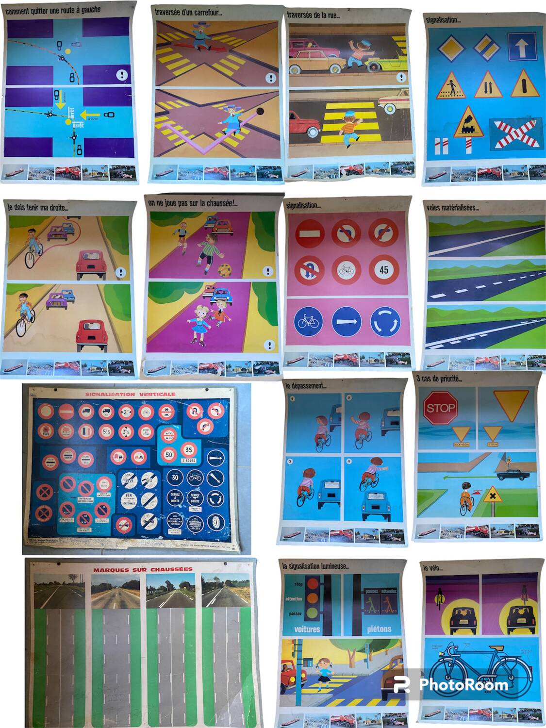 Lot de 16 affiches pédagogiques sur la sécurité routière