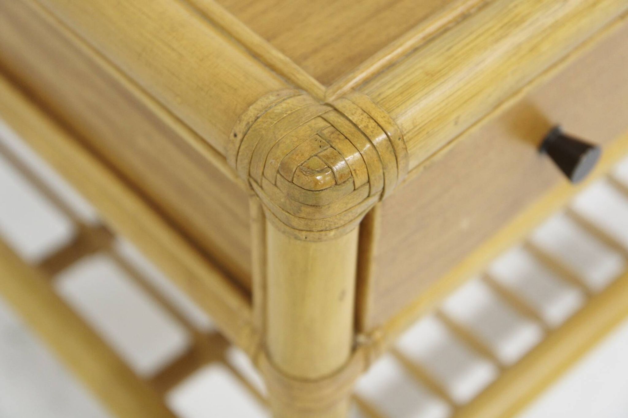 Set of 2 rattan bedside tables, Dux, Sweden, 1960