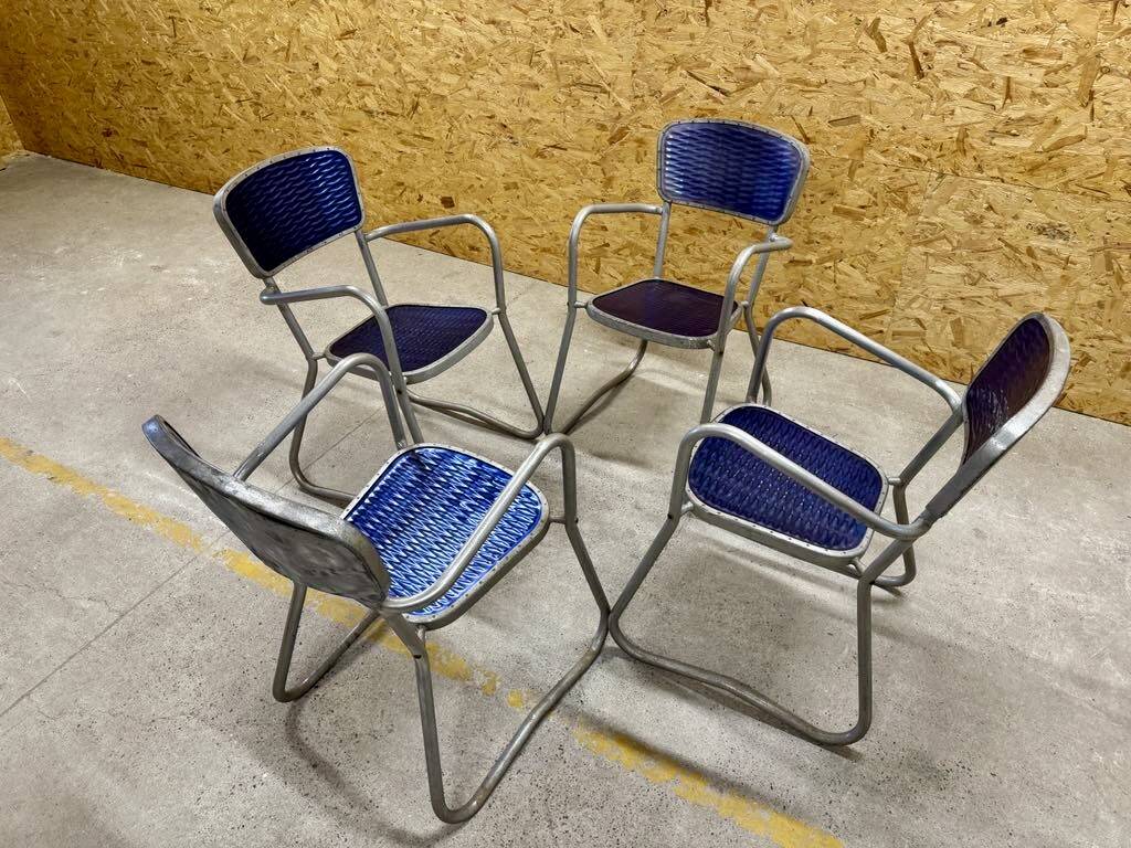 Set of 4 Gaston Viort armchair chairs