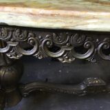 Metal and marble/onyx 1960s coffee table