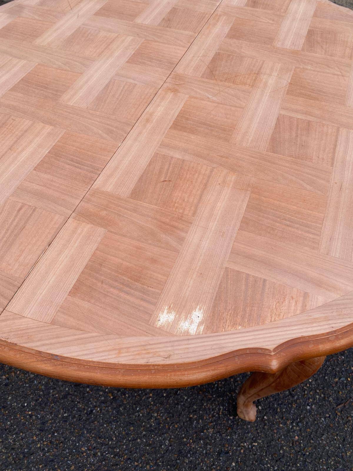 Renovated Louis XV dining table in cherry wood from the 20th century, 210cm.