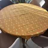 Vintage rétro nappe fleurie orange