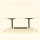Eames Segmented Oval Dining Table in White Marble & Stainless Steel