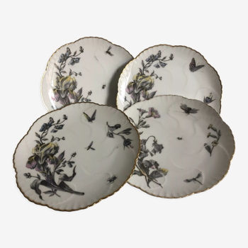 4 flat plates - Limoges porcelain, nature