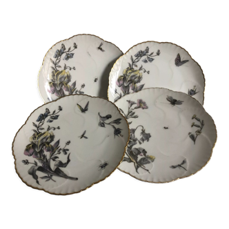 4 flat plates - Limoges porcelain, nature