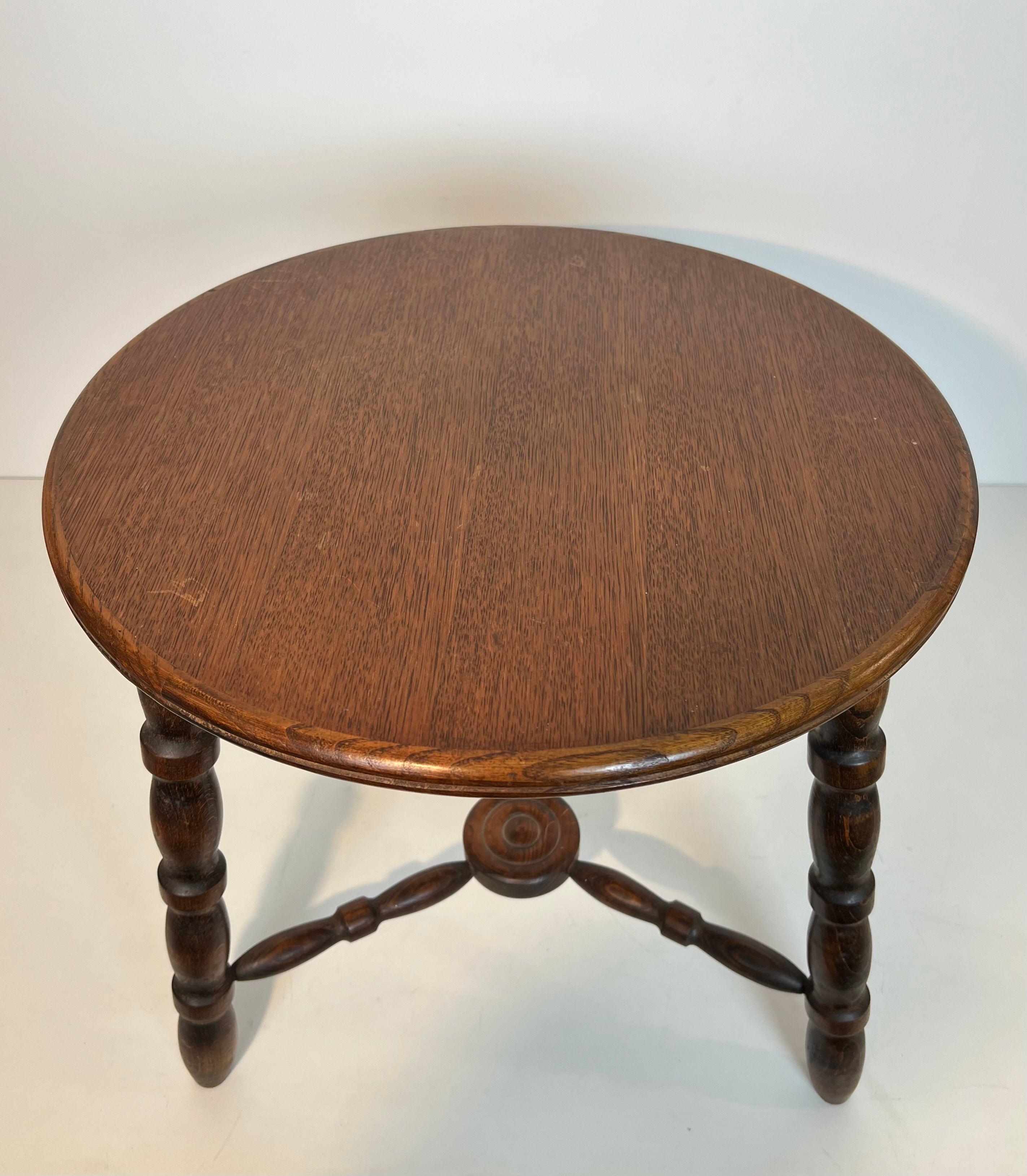 Turned wood coffee table by Charles Dudouyt