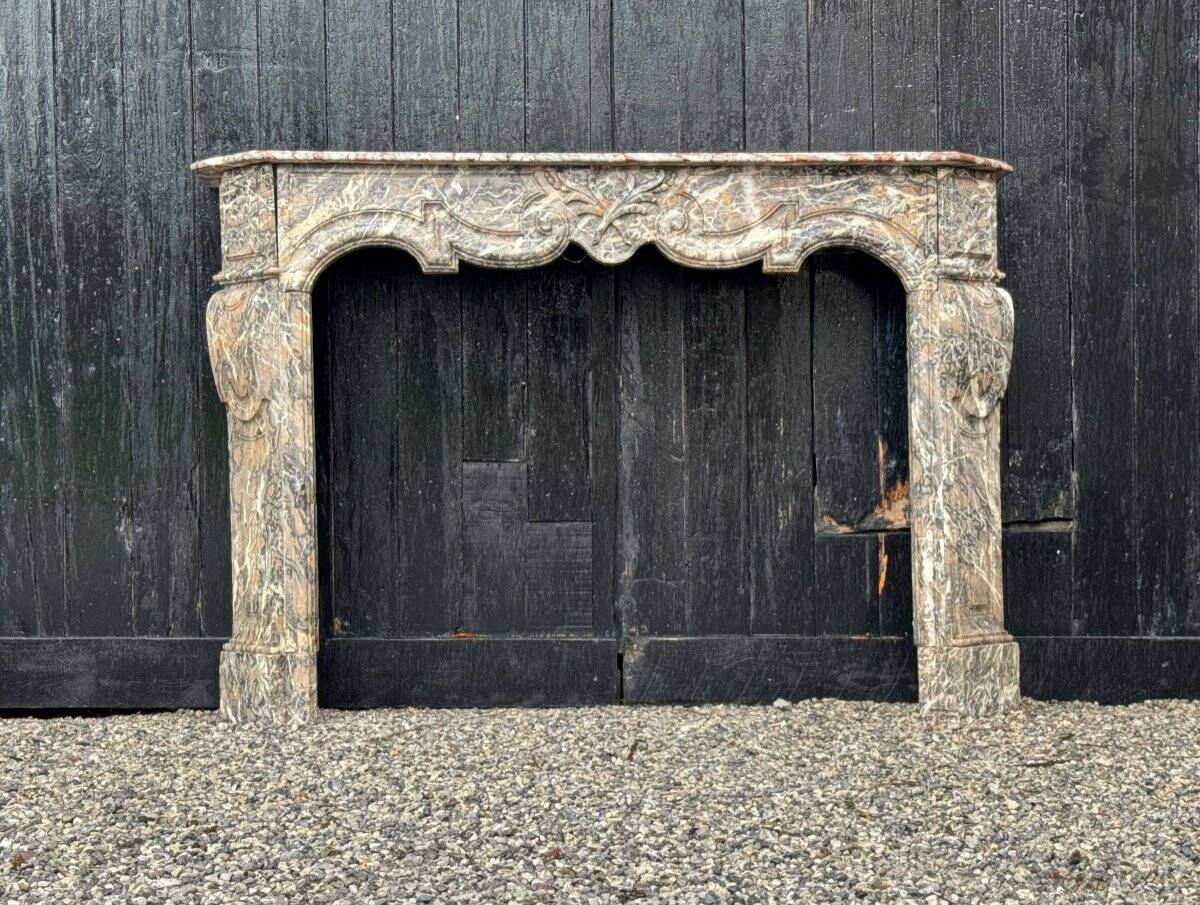 Regency fireplace in grey Ardennes marble, 18th century
