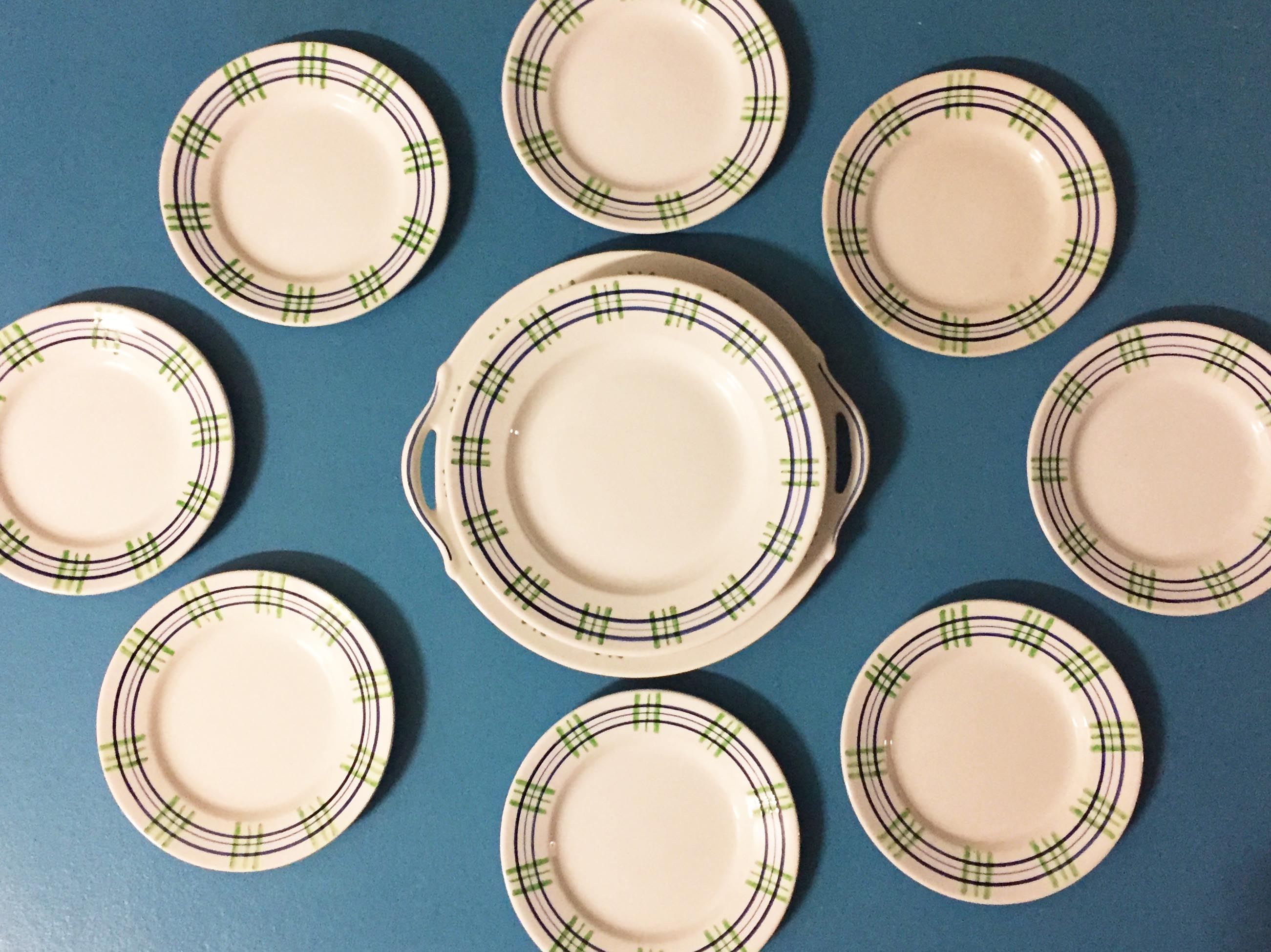 Set of 10 pieces Digoin Sarreguemines "Poitou"
