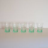 Set of 8 green glasses