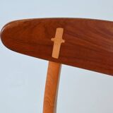 Hans Wegner model CH30 dining chairs in cowskin Carl Hansen Denmark 1952