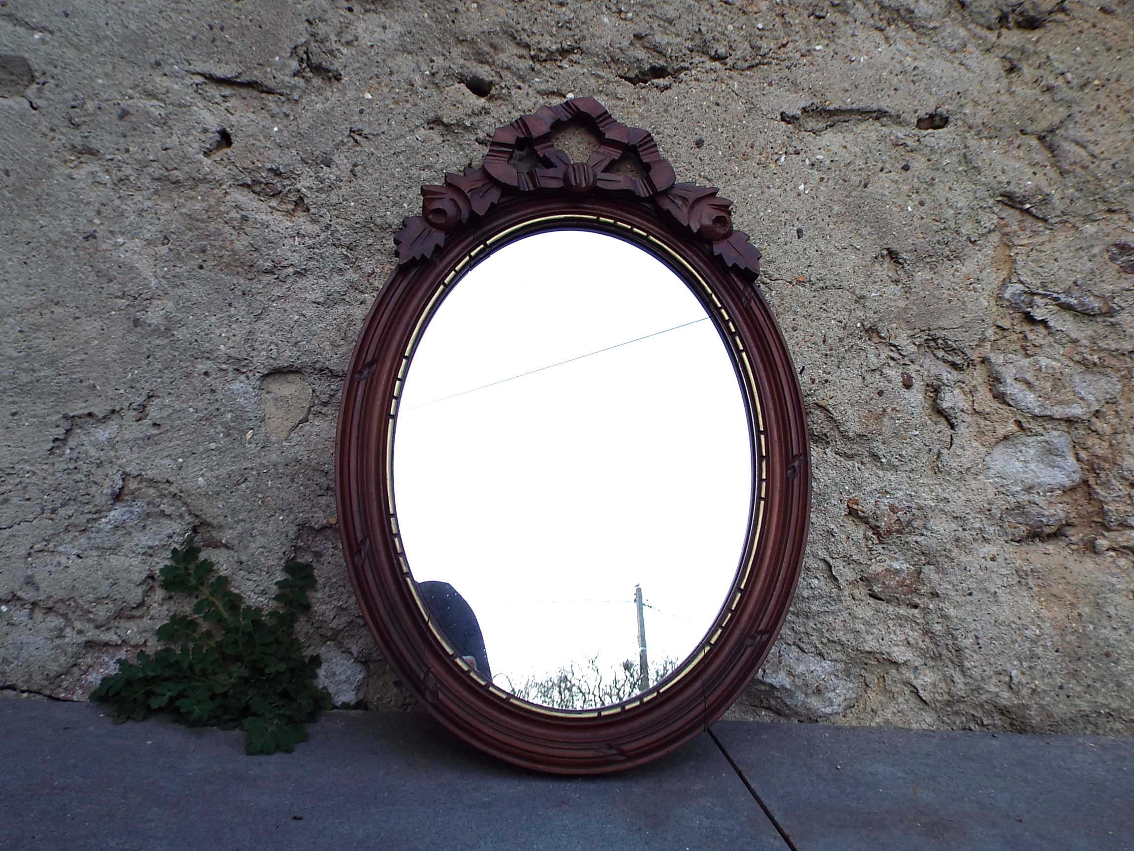 Oval wooden mirror Louis XVI style 54cmx37cm