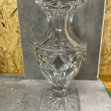 Diamond-cut crystal baluster vase with Lorraine cross