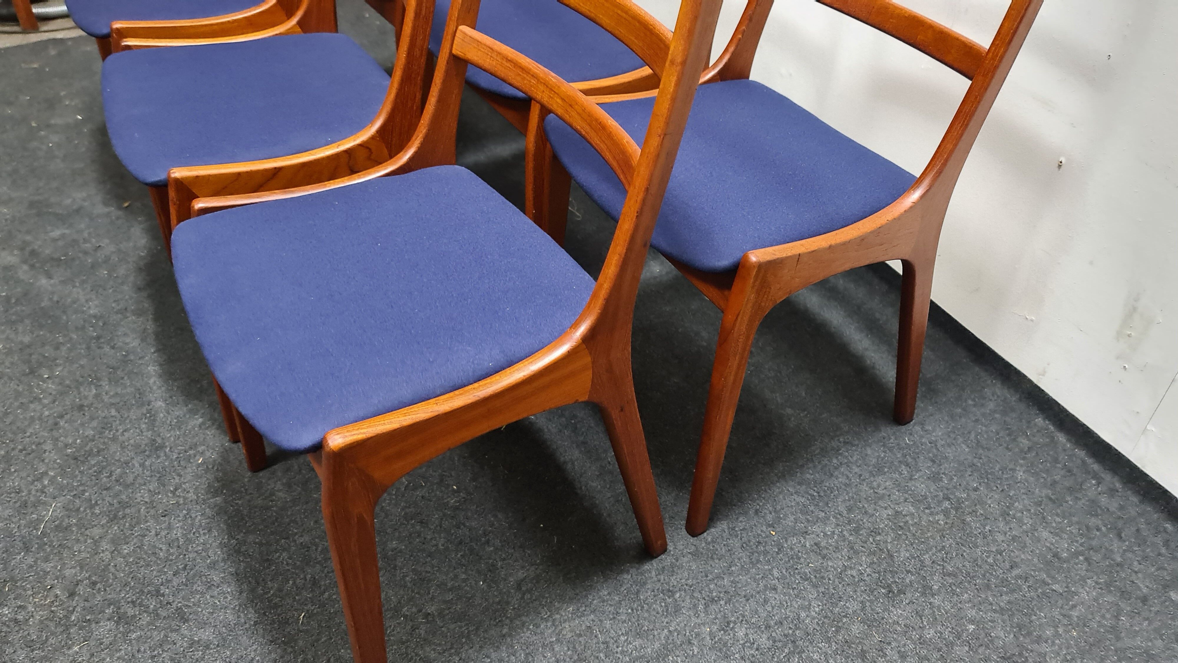 Vintage Danish design teak Dinning chairs by Kai Kristiansen for K  S mobel Denmark