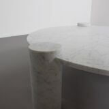 Large Impressive Carrara Marble Coffee Table Made in Italy, 1970s