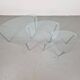 Triangular Nesting Tables in Glass and Metal, 1970s, Set of 3