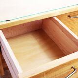 Pair of bedside 60s maple plate