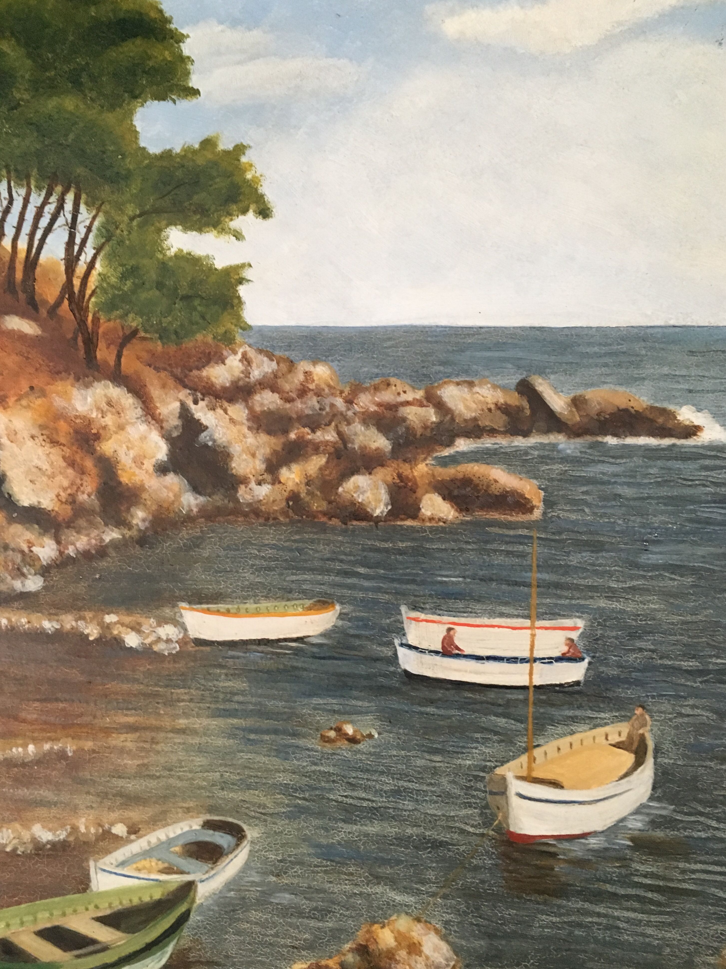 Table seaside landscape Cote d'Azur years 60
