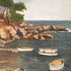 Table seaside landscape Cote d'Azur years 60