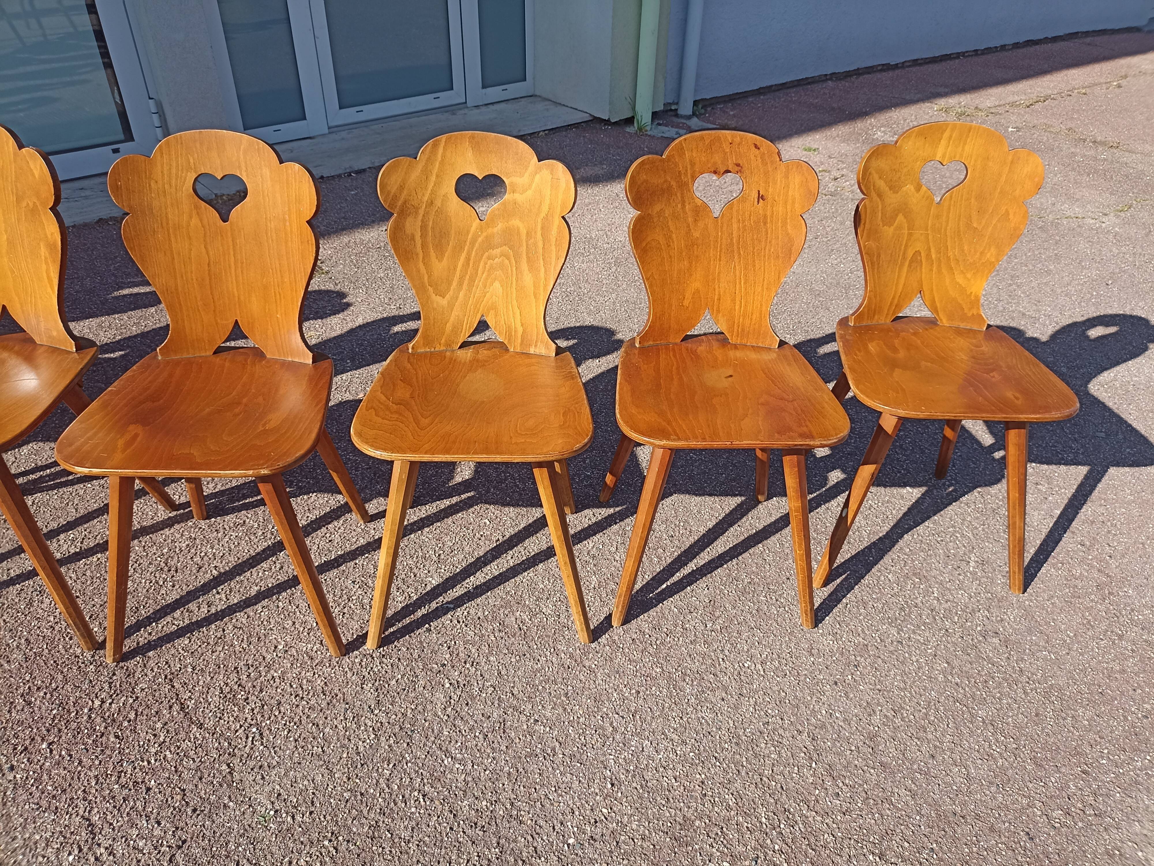 Lot 8 chairs bistro brasserie chalet mountain deco