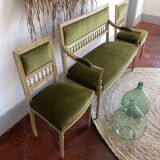 Louis XVI bench and chairs