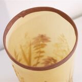 Scandinavian lamp in wood and resin with floral decor 1960