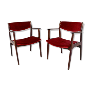 Paire de fauteuils en palissandre,