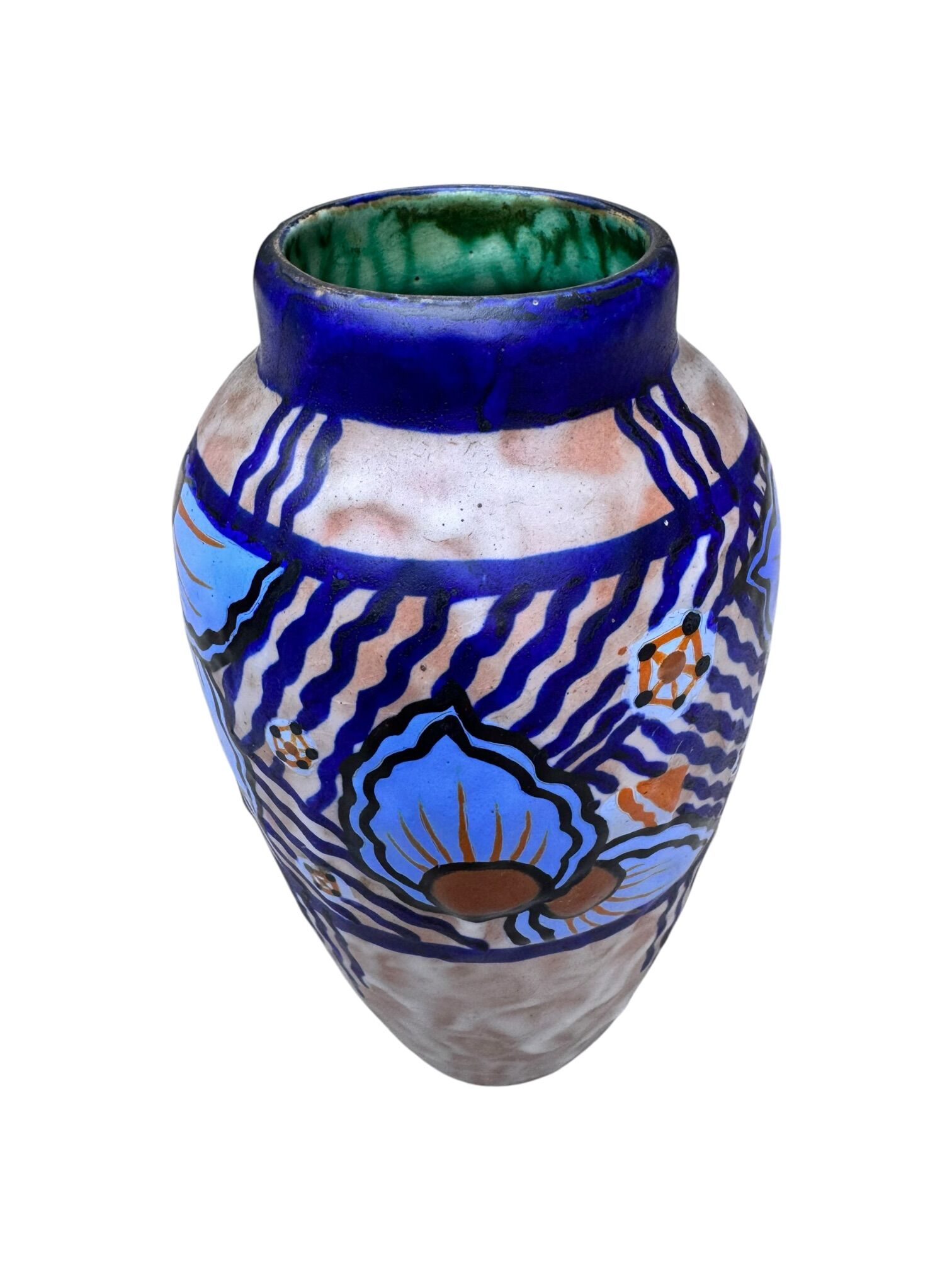 2 Art Deco vases in glazed stoneware signed Louis Dage