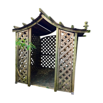 Abri de jardin gloriette vintage forme pagode