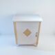 Small vintage storage unit – light wood and powder pink