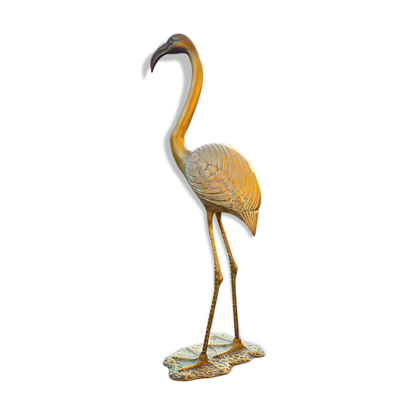 Brass flamingo