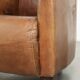 Fauteuil design aviateur en cuir de vache couleur cognac intemporelle